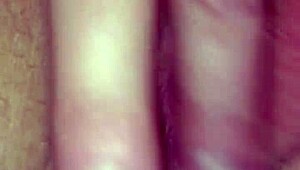 wife rubbing pussy on stairs