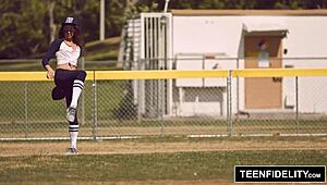 teenfidelity kirsten lee gets rough creampie from coach after blowjob on shaved pussy