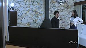 Layla Red delivers a french toe nut in this ebony hardcore fetish