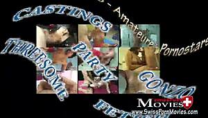 Blonde office lady handles deepthroat blowjob in 69 position