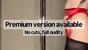 Shy amateur stripper reveals tight pussy on stage