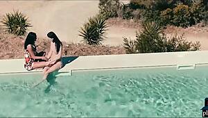 Watching european couple in action