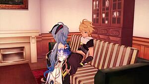 Bell and Ganyu in Genshin Impact Adventure