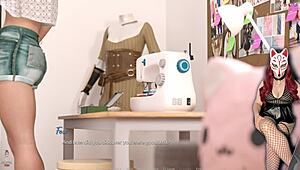 Beautiful 18yo teen cosplayer shines in see-through skirt costume