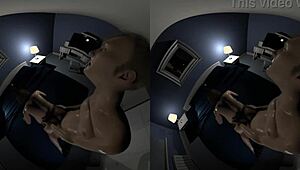 Granny’s big black cock experience in VR180
