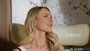 Emma and Angel, two hot girls who like black men, give a good blowjob to Jax.