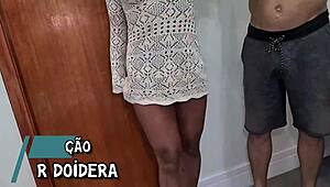 Mulata novinha Negah007 rides two guys in debut threesome