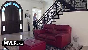 My busty boss is a secret dominatrix ruling with handcuffs. Her MYLF femdom style rocks the bedroom.