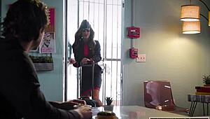 aila donovan, the milf stewardess, tricks him into a secret affair