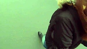 Small woman gets fucked doggy style in a realistic manner.