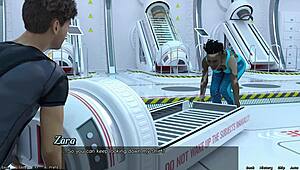 Beautiful woman with huge cans in 3D porn game