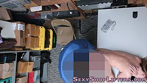 Teen Shoplifter's Intense Fucking Caught in Store