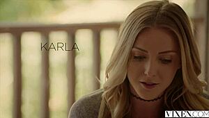 Rich boss scores a wild threesome with two stunning blondes on Vixen.