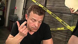 Melody jordan flashes her badge around while moaning