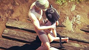 Hentai Uncensored 3D Kitty Boobjob And Creampie Adventure