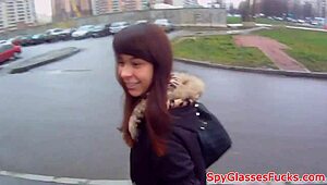 Small woman gets fucked doggy style in a realistic manner.