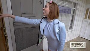 Redhead Teen Hooks Up for Rough, Nasty Sex with a Skinny Petite Body. Guy Pounds Her Hard in Wild Action!