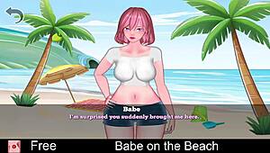 i see a babe on the beach in this anime game