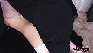 He Can't Resist Cumming in Her Young Latina Pussy.