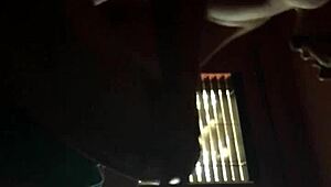 Threesome blowjob at work on the clock