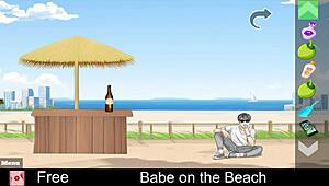 i see a babe on the beach in this anime game