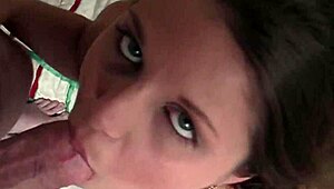 Horny young guy surprises resting missy with intense blowjob and handjob.