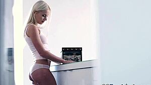 Blonde babes soles jizzed with footjob and handjob cumshots!