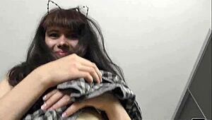 Watch This 18-Year-Old Brunette's First Porn Casting! She Uses Dildo In Interview