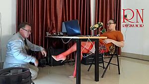 Naughty Employee Licks Pussy Sucks Dick At Office!