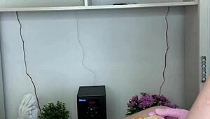 Hot Chick Gives a Hard Cock a Waxing in Hospital with Sexy Gloves