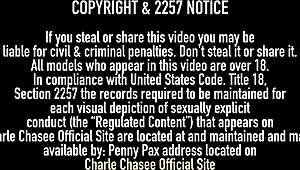 a seductive blonde charlee chase teases with solo finger play