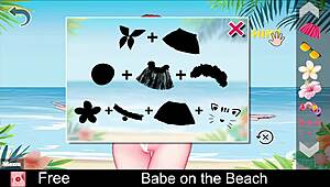 i see a babe on the beach in this anime game