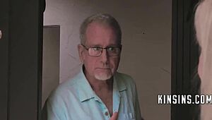 Skinny Teen 18+ Chanel Shortcake Fucks Stepgrandpa in Taboo Old and Young Scene