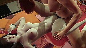 brigitte fingers dva then fucks her with strapon 😏