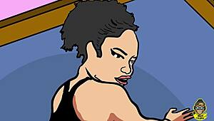 Babe Bends Over for Big Black Cock Doggy Cum