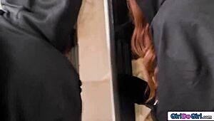 Lesbian Thieves Engage In Strapon Activities