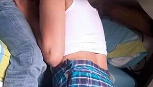 Hot School Babe Sucking Cock Until Cumshot in Mouth