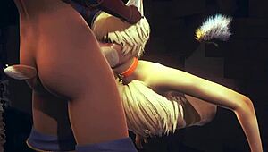yo, watch this young fox suck futanari cocks till they burst!