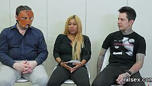 foxy chick brought to butthole madhouse for awkward therapy with deepthroat and anal