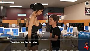 Stepmom in a mini skirt gets spied on. This mature milf with big tits stars in Perfect Bond 2.