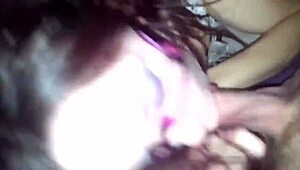 Sloppy Russian amateur gives homemade blowjob ending in cumshot