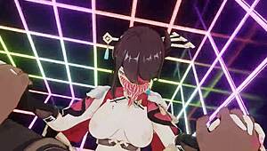 Masked bitch Beidou rides in intense sex scene