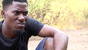 ebony guy gets laid in abandoned garage with muscular neighbor