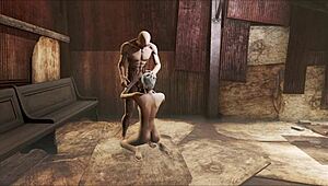 Fallout 4 Hentai Church Scene with Brunette in Pantyhose Group Action