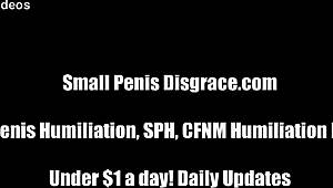your pathetic 18+ slave cock gets humiliated in femdom bdsm fucking