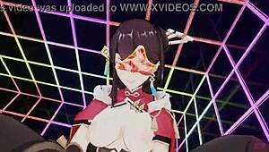 Masked bitch Beidou rides in intense sex scene