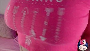 hot chubby girl with huge natural boobs camming and teasing solo