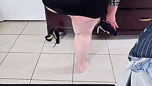 perverted guy watched me slip on panties in public... fingered my fat pussy under the car! 😳