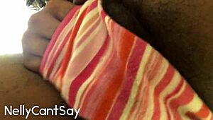 Babe masturbating in panties. Reaching intense orgasm!