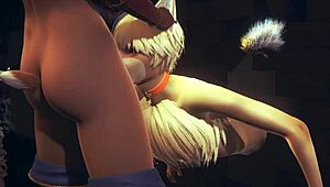 yo, watch this young fox suck futanari cocks till they burst!